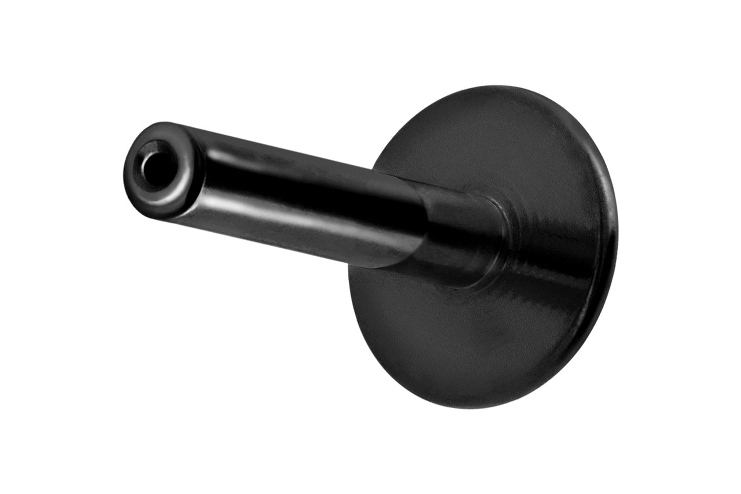 Titan Labret Piercing mit Push Fit ohne Kugel ABGERUNDETE PLATTE